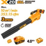 Tolsen 20V X20 brushless cordless blower kit with 4.0Ah lithium-ion battery and charger