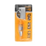 TOLSEN Super Magnetism Plumb Bob (300g weight, 3M line) in retail blister packaging, displaying the auto-retracting housing and the chrome plumb bob.