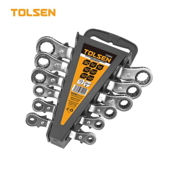 Tolsen 15283 6pcs Double-Head ratchet spanner set