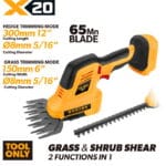 Tolsen 20V X20 cordless dual-purpose fence shears tool only with 2-in-1 grass and shrub trimming blades
