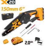 TOLSEN 20V X20 Cordless 150mm Chain Saw Kit with 2.0Ah Battery, EU Charger, and Carry Case