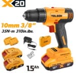 20V X20 Cordless 3/8" Drill, 35 N·m (2×1.5Ah)