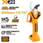 TOLSEN 20V X20 Brushless Cordless Pruning Shears with Smart Digital Display - Bare Tool Only