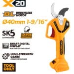 TOLSEN 20V X20 Brushless Cordless Pruning Shears with Smart Digital Display - Bare Tool Only