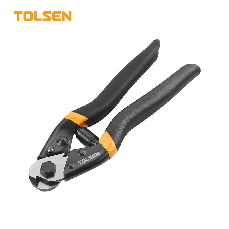 TOLSEN 8" (190mm) Heavy Duty Cable Cutter, Spring-Loaded Wire Rope and Electrical Cable Shears with Safety Lock
