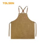 TOLSEN Heavy Duty Canvas Workshop Apron with Cross-Back Straps and Tool Pockets for Woodworking and Crafting