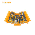 TOLSEN 100-Piece Cantilever Metal Tool Box Tool Set, Master Mechanic Hand Tool Kit with Sockets, Wrenches, and Pliers for Workshop Repair