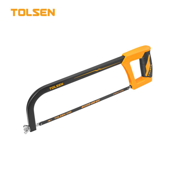 TOLSEN 12-Inch (300mm) Hacksaw Frame with 0° and 90° Dual Blade Angle, Flush Cut Metal Hand Saw with Ergonomic D-Handle and 24T Blade