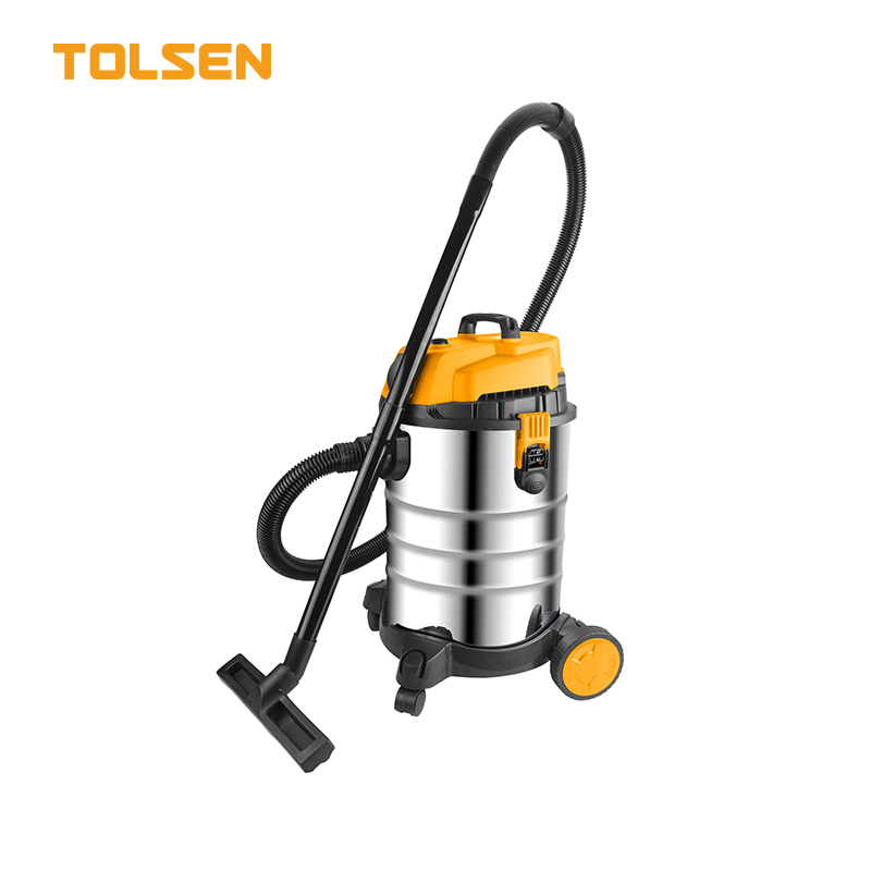 Tolsen 79635 1200W 30L wet and dry industrial vacuum cleaner with stainless steel tank for workshop cleaning