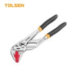 TOLSEN Heavy Duty Cr-V Pliers Wrench with Quick-Adjust Push Button and Removable Soft Jaw Covers for Non-Marring Plumbing