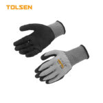 Tolsen industrial cut resistant touchscreen work gloves with black nitrile coated palm for safety