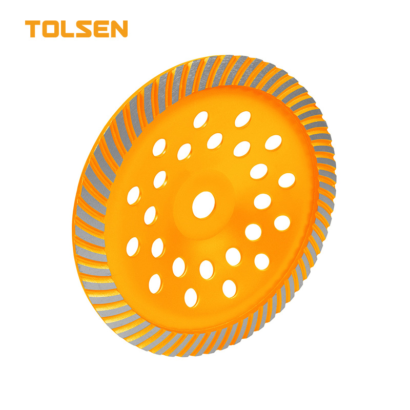 Tolsen 76689 heavy duty turbo diamond grinding cup wheel disc for concrete granite and stone grinding with angle grinder